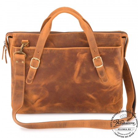  Кожаная деловая сумка "Франклин" (рыжий крейзи)